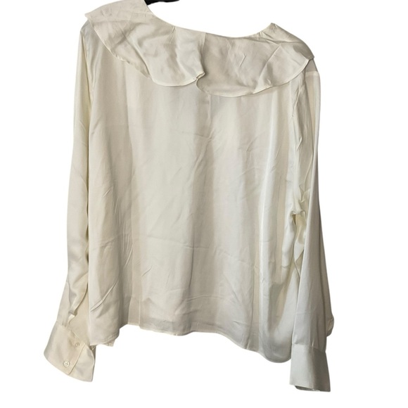 J. Crew Cream Ruffled Bib Collar Blouse - Picture 3 of 6